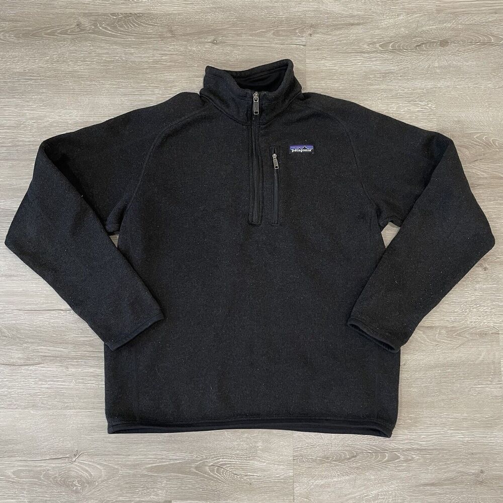 Patagonia Better Sweater Mens Outdoor Fleece 1/4 Quarter Zip Better Black Size M